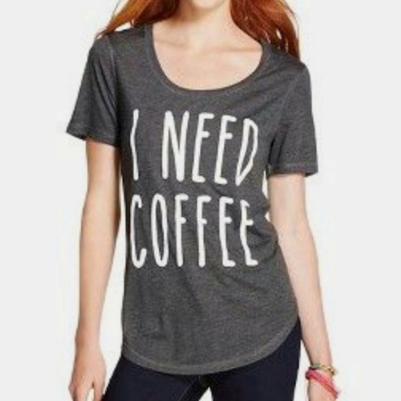 Fifth Sun Tops - Charcoal "I Need Coffee" T-Shirt